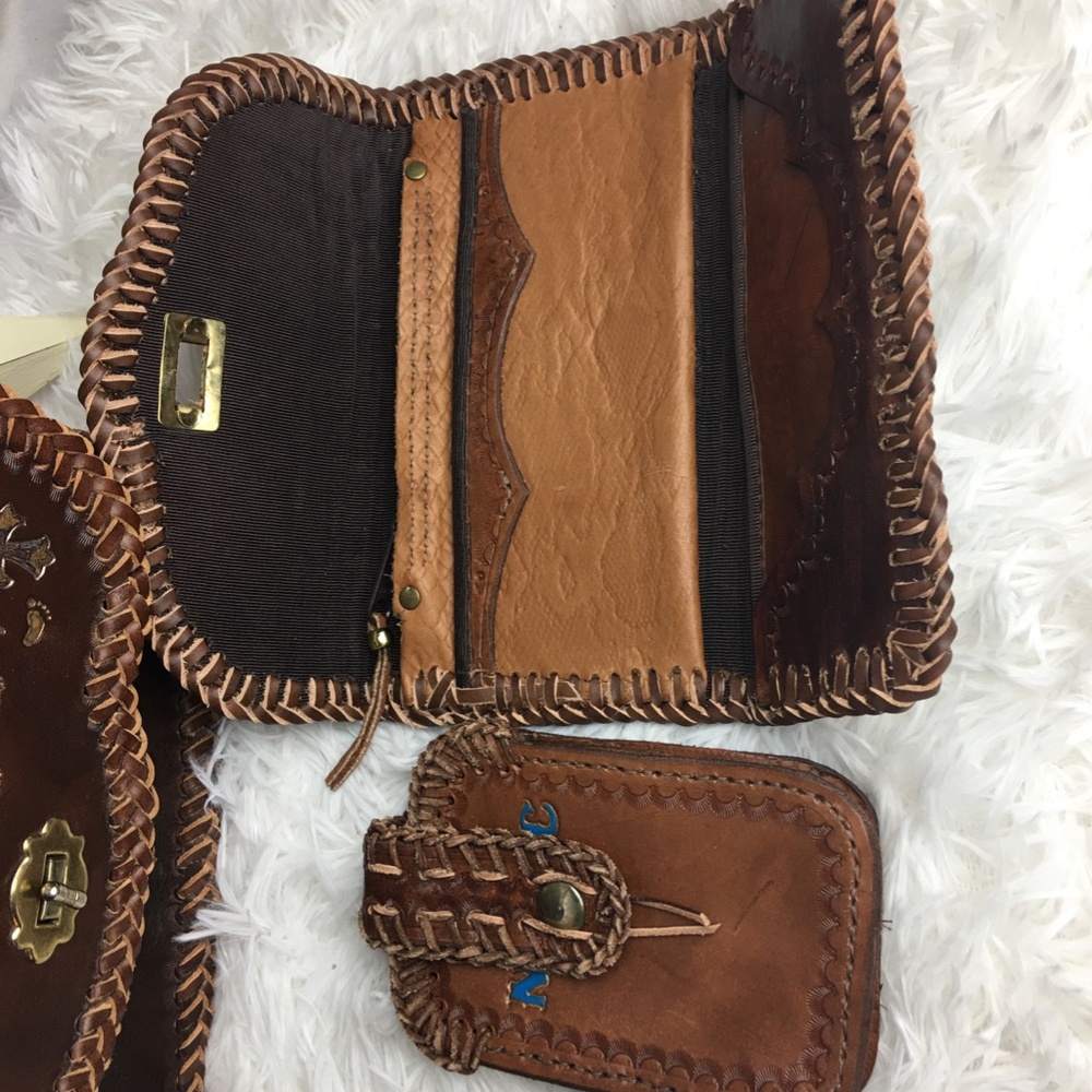 Brown Leather Trio Purse Nicole - Picture 2 of 8
